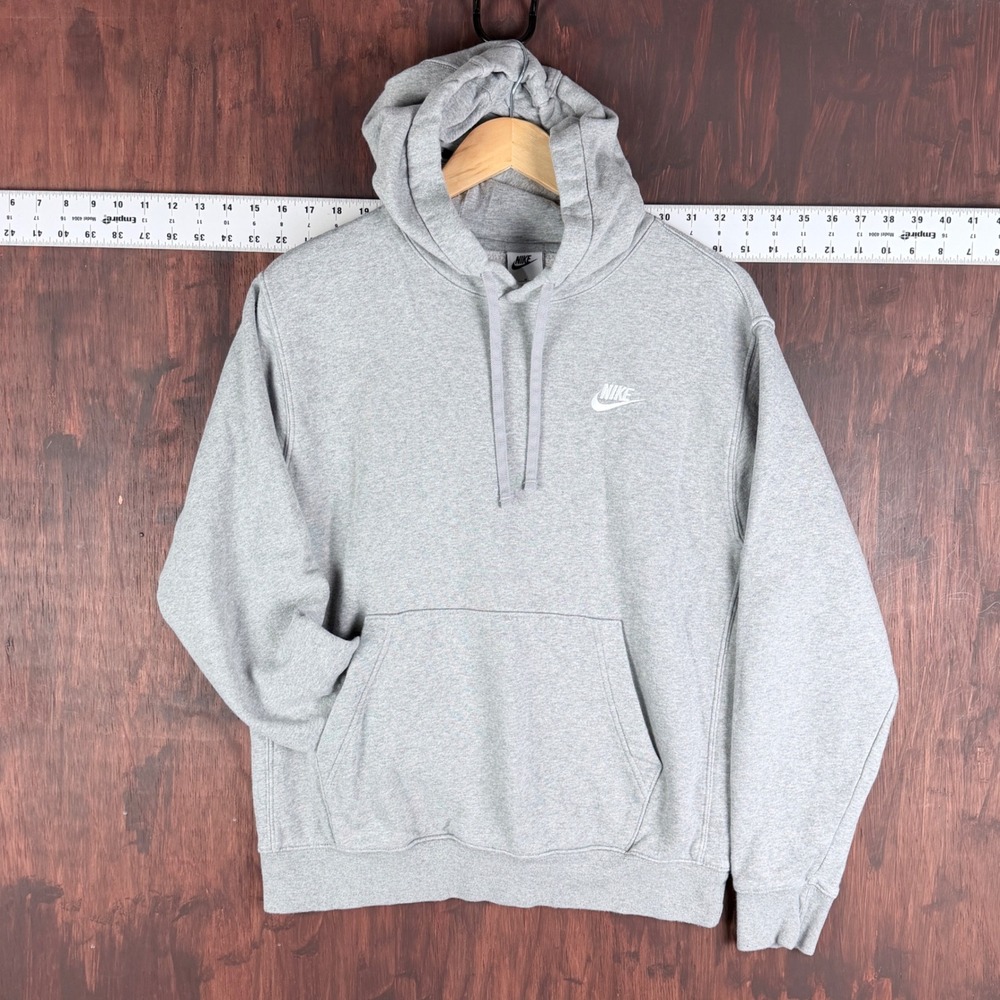 Nike Sportswear Club Fleece Hoodie Mens Medium Grey Pullover BV2654-063